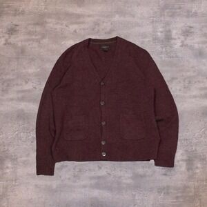 00's Black & Brown 1826 Lameswool Blend Burgundy Double Pocket Cardigan